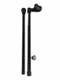 Height Adjustable Ergo Grip Fischer Walking Stick Black Medium (Right Hand)