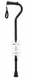 Swan Neck Height Adjustable Black Soft Grip Walking Stick