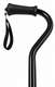Swan Neck Height Adjustable Black Soft Grip Walking Stick