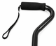 Swan Neck Height Adjustable Black Foam Grip Offset Handle Walking Stick
