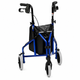 Lightweight Blue Folding Aluminium Tri-Walker with Vinyl Bag