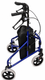 Lightweight Blue Folding Aluminium Tri-Walker with Vinyl Bag