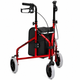 Lightweight Red Folding Aluminium Tri-Walker with Vinyl Bag