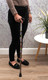 Black Floral Folding Height Adjustable Walking Stick Cane with Strap