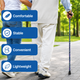 Pack of Two Folding Height Adjustable Walking Sticks Floral Design