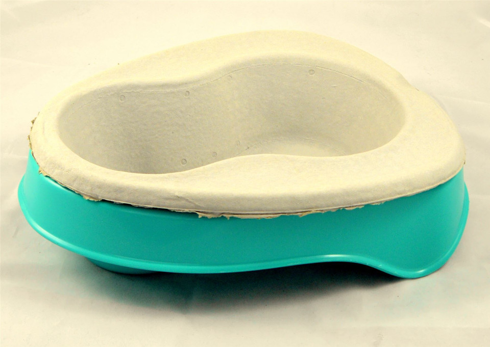 25 Disposable Pulp Cardboard 2L Bed Pan Liners with Plastic Support