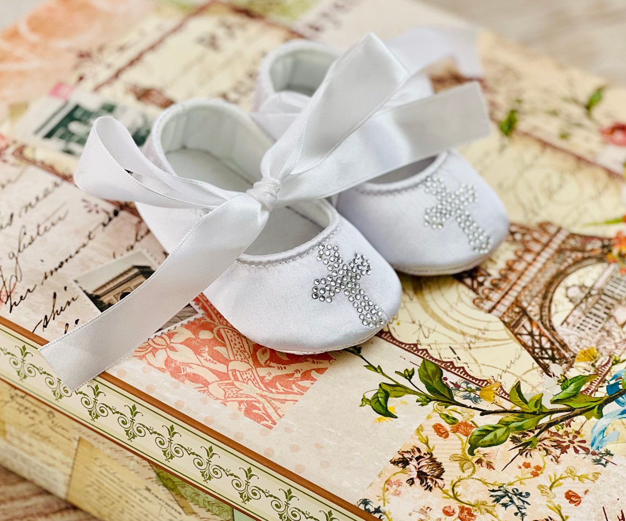 Yara Baby Gem Cross Christening & Baptism Shoes
