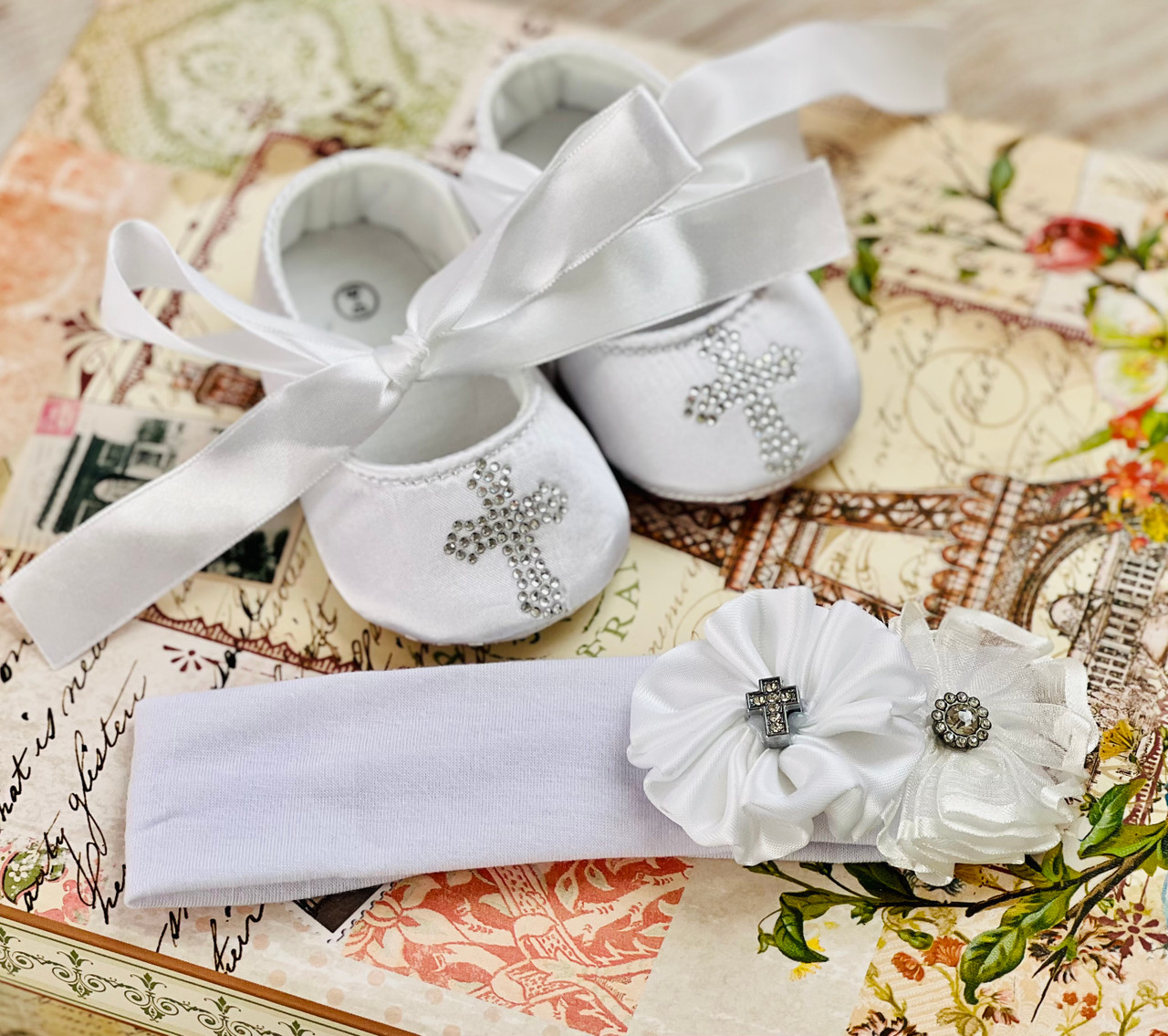 Yara Baby Gem Cross Christening Baptism Set