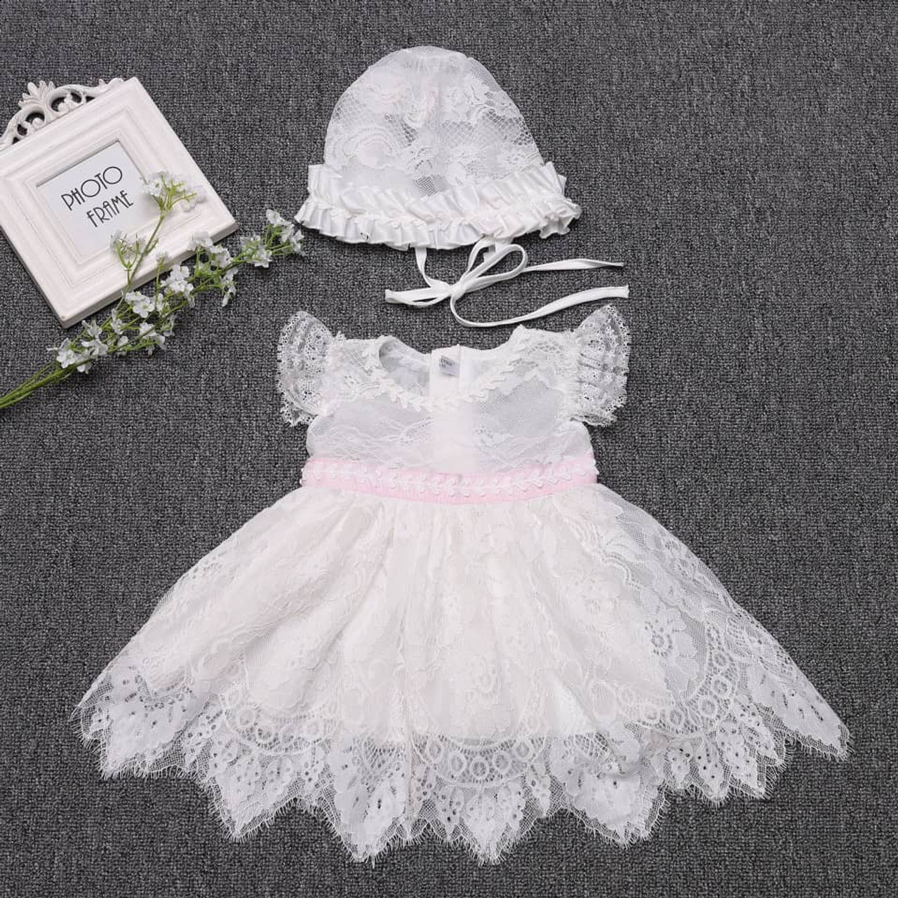 baptism dress with bonnet