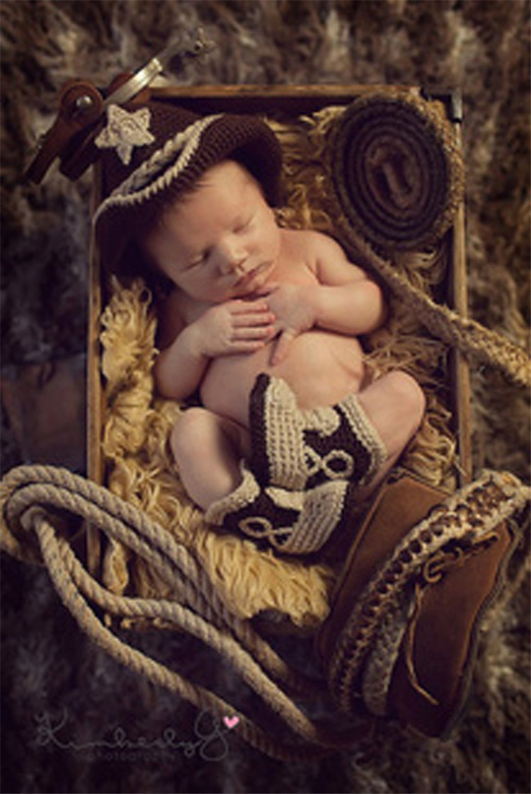 Baby Western Cowboy Crochet Photography 