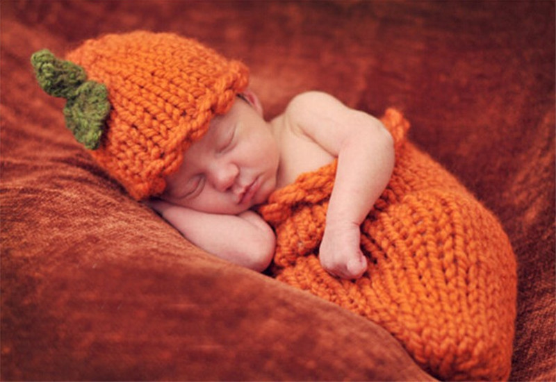 Baby Crochet Pumpkin Cocoon Photography Prop