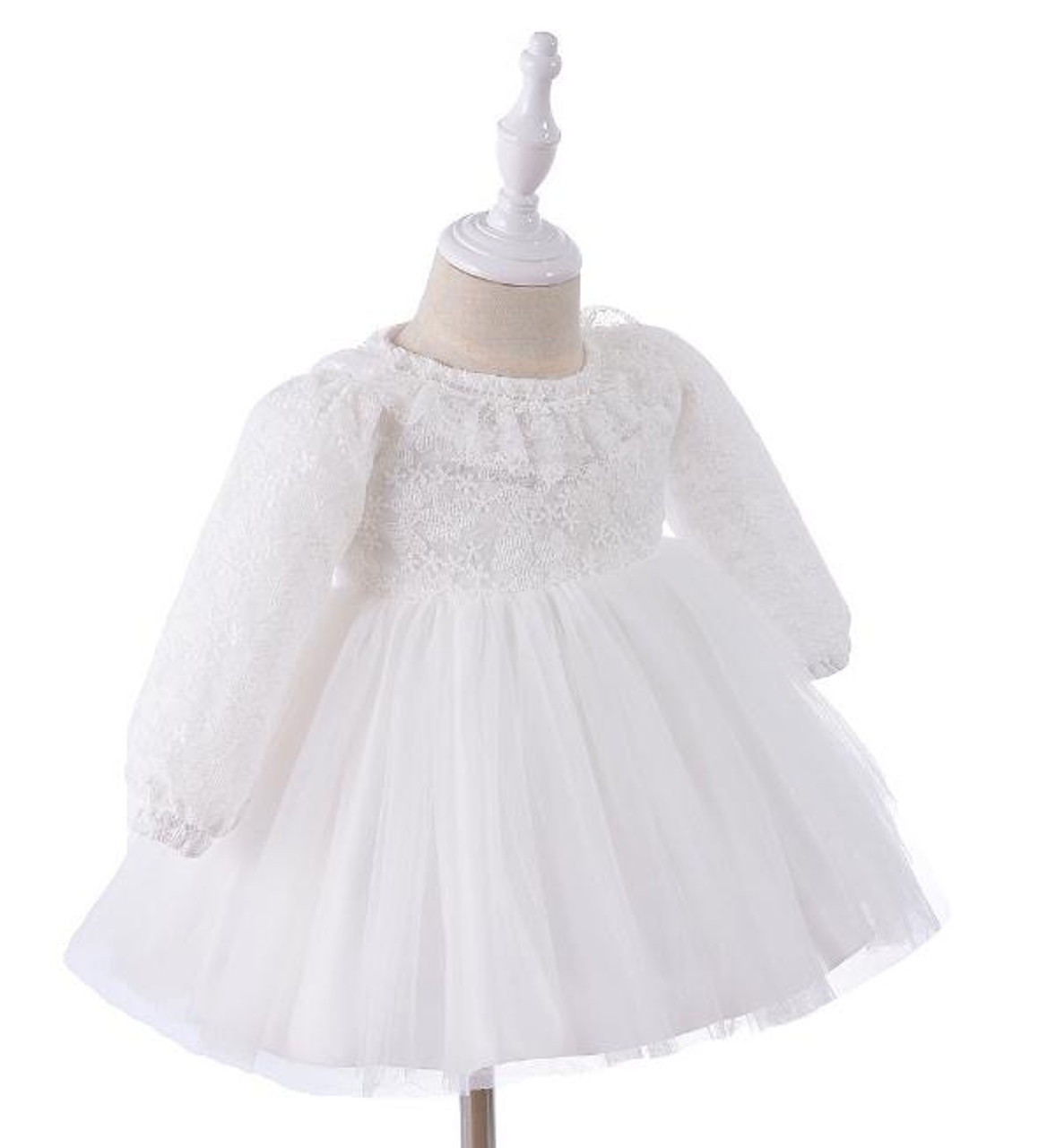 Cara Mia Long-Sleeve Christening Gown & Baptism Dress