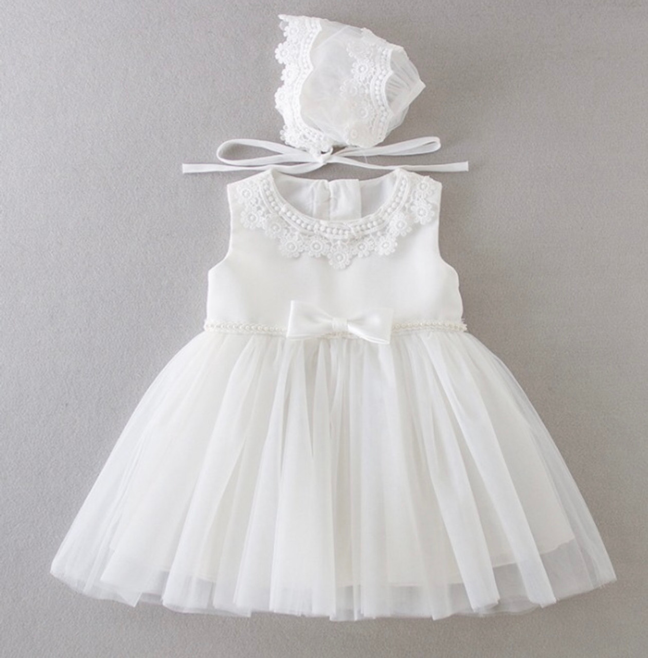 Baby Girl Pure White Wedding Dress Baby Girl One Year - Temu