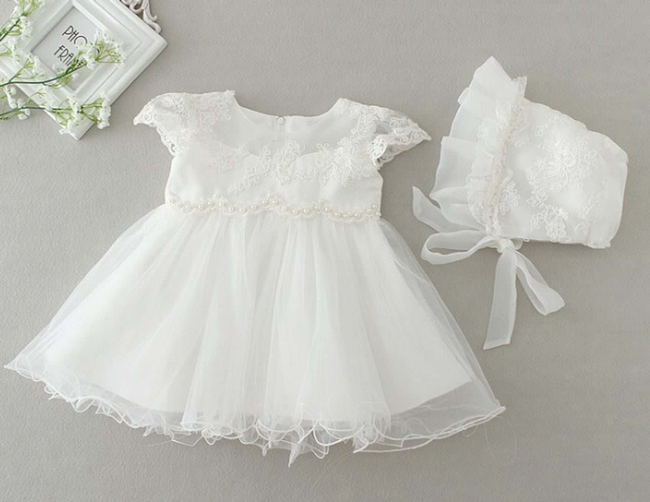 Buy White Newborn Baby Dress, Infant Christening Gown, Lace Flower Girl  Dress, Boho Chic, 3 Months 24 Months, Baptism, Birthday Party Online in  India - Etsy