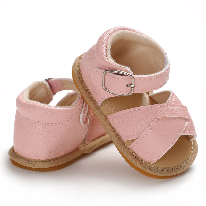 Baby Christie Leather Fisherman Sandal- Pink