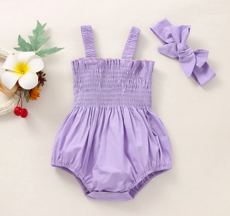 Lucca Girl Smocked Romper