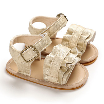 baby girls gold leather sandals