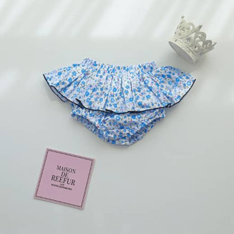 girls blue floral bloomers