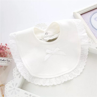 White Bib with Eyelet Trim