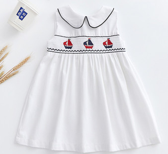 baby girls white smocked dress