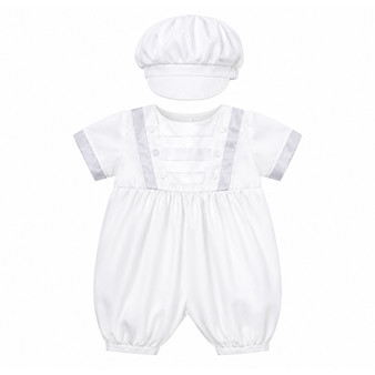 baby boys satin baptism romper