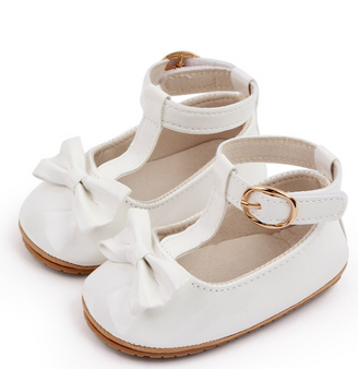 baby girls white patent hard sole mary janes