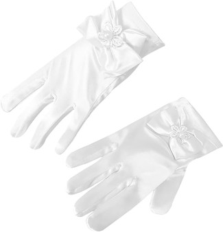 girls first communion short gloves