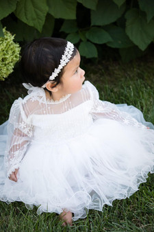 baby long sleeve christening gown