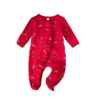 baby girls christmas gingerbread footie ruffle