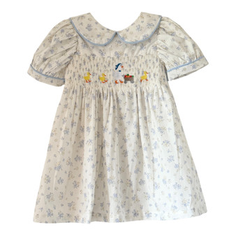 baby toddler girls smocked spring ducky dress