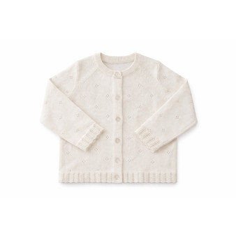 baby toddler girls white pointelle cardigan sweater