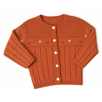 baby toddler girls autumn floral knit cardigan