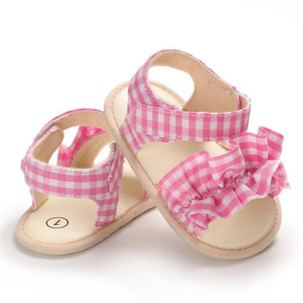 baby pink gingham sandals