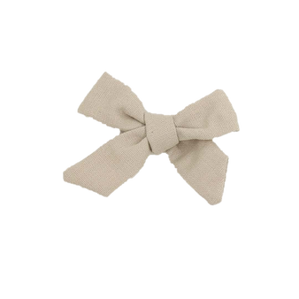 baby beige bow clip