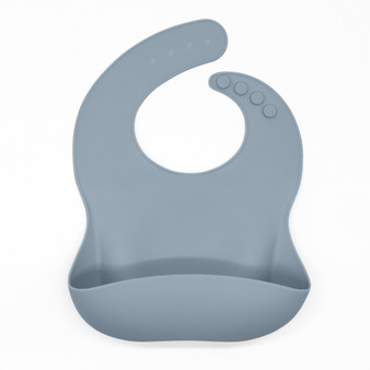 dusty blue silicone bib