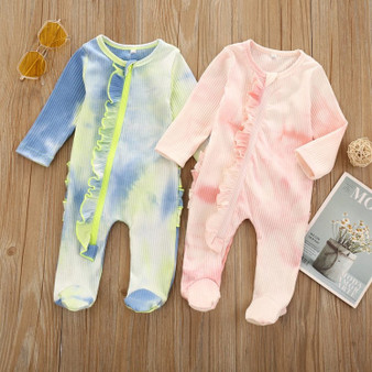 baby girl tie-dye footie