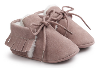 baby girl pink moccasins