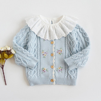 baby girl blue cardigan sweater