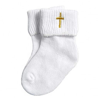 baby cross embroidered socks