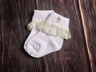 baby girl baptism socks