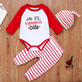 baby boys first valentine's day outfit