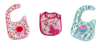 Baby Girl Themed Set of 3 Bibs