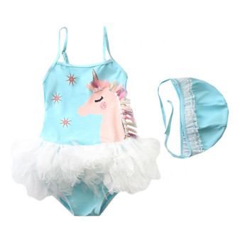 girls unicorn themed swimsuit