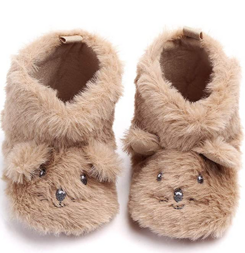 baby brown teddy bear slippers