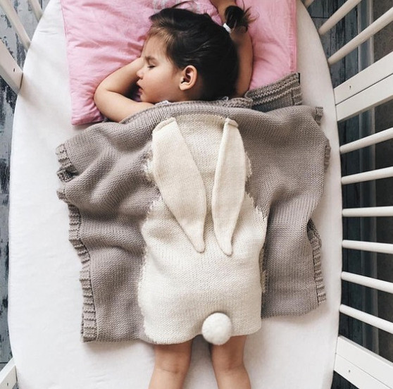 grey bunny blanket baby easter coming home receiving blanket