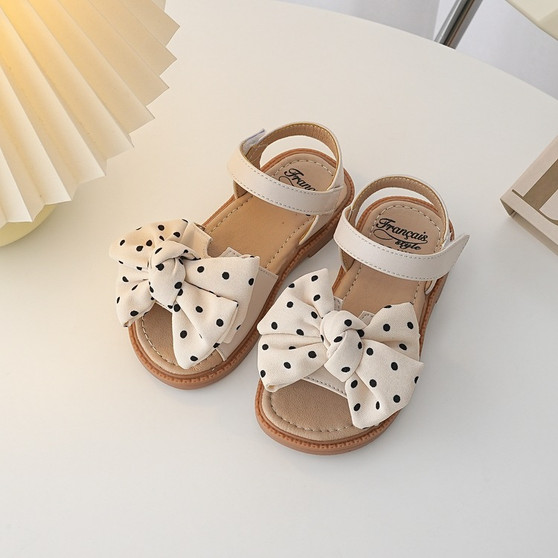 ivory dot sandals girls leather hard sole