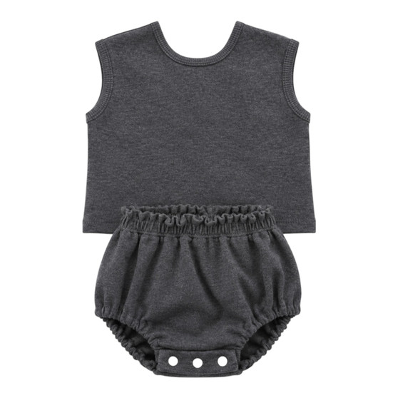 baby boys girls charcoal lounge set tank with bloomers