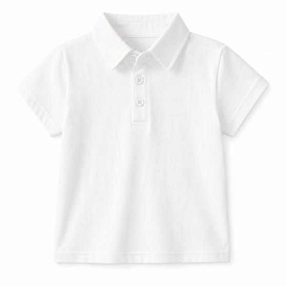 boys white polo shirt