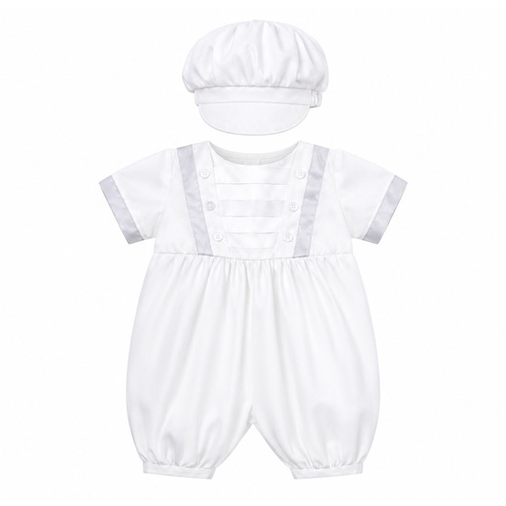 baby boys satin baptism romper