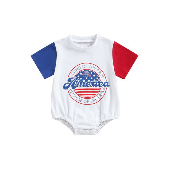 Baby boys land of the free because of the brave bodysuit